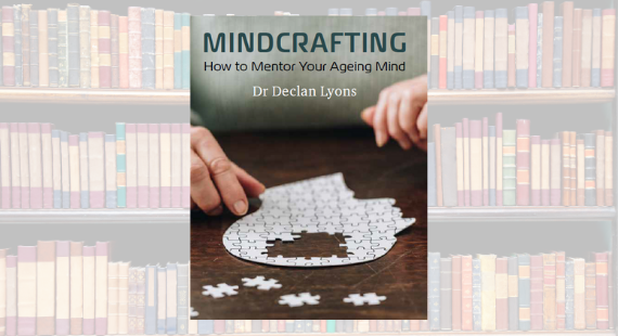 Image of the cover of Dr Declan Lyons book, Mindcrafting, showing a person's hands hovering over a jigsaw puzzle in the shape of a human head.