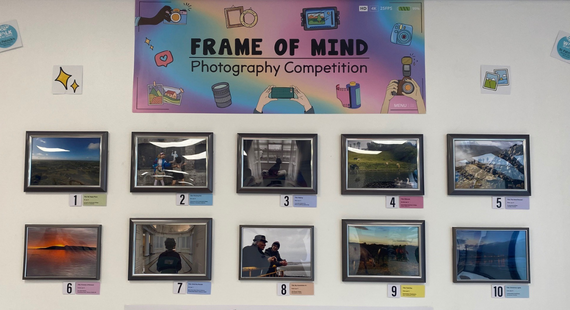 Photographs by secondary school students in the Frame of Mind competition from the Walk in My Shoes campaign on display in St Patrick's University Hospital