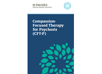 Image of cover of a brochure for St Patrick's Mental Health Services' Compassion-Focused Therapy for Psychosis programme, showing the programme name and the St Patrick's logo